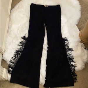 Boho faux suede pants